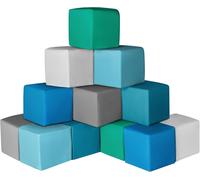 ChenQuanSarl-12 Pièces Parcours Motricité Bébé Module Motricité Enfant Cuir Pu Blocs Mousse Éducatifs Pour Reconnaissance De Couleur - Jouets Descalade Pour Bébé À Partir De 3 Ans(Moderne)