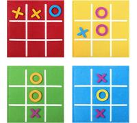 ChenQuanSarl-12 Stück Tic Tac Toe Spiel Mini-Brettspiel Spielzeug 12X12Cm Filz Brettspiel Für Kinder Puzzle-Mini-Spiele Mitgebsel Kindergeburtstag, Für Familie Party ern-Kind Interaktives