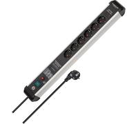 ChenQuanSarl-1391010620 Parafoudre-Multipr Argent-Noir Schutzkontakt 1 Pc(S)