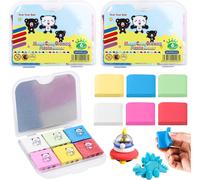Chenquansarl-18 Pièces Gomme Mie De Pain, 4 X 3.5 X 1cm Gomme À Pétrir Avec Boîte Transparente, Art Eraser Pour Dessins Colorés Fournitures Scolaires (Couleur)