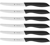 Chenquansarl-1896499990 Vesper Set De 6 Couteaux Pièces Noir Longueur De La Lame Dentelée Lame En Acier Spécial Noir Poignée En Plastique 11 Cm, Acier Inoxydable, Black, 23 Cm, 6 Unités