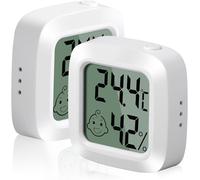 ChenQuanSarl-2 Pièces Petit Thermomètre Hygromètre Intérieur Digital À Haute Précision, Indicateur Niveau De Confort Pour Bureau,Chambre De Bébé Vestiaire