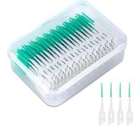 Chenquansarl-200 Pcs Boîte En Silicone Interdentaire, Tige De Soie Dentaire À Double U , À Dents De Mas Élastique, Interdentaire En Gomme Souple, Protection Dentaire (Vert)