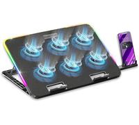 ChenQuanSarl-- 2025 Nouveau - Guardian C600 Refroidisseur Pc Ordinateur Portable 12 À 15,6 - 6 Ventilateurs - Molette De Vitesse - 7 Modes Rgb - 5 Hauteurs Réglables ¿ Support Amovible