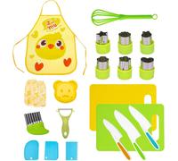 ChenQuanSarl-21 Kit Couteau Sécurité De Cuisine Pour Enfants,Couteau Montessori Enfants À Partir De 3 Ans,Couteaux De Cuisine Pour Couper Des Fruits Ou Légumes,Cadeau De Noël Ou D'Anniversaire Parfai