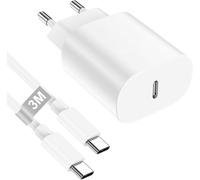 Chenquansarl-25w Chargeur Usb C Charge Rapide Pour Samsung Galaxy S25 Ultra S24+ S23 S22 S21 S20 Fe Note A55 A53 A40, Chargeur Rapide Samsung Pr Bloc Usb C Adaptateur Secteur Type C Charger Avec 3m C