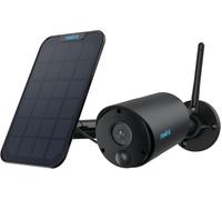 ChenQuanSarl-2K Camera Exterieur Sans Fil Solaire, Vision Nocturne Ir, Audio Bidirectionnel, Détection Personne/Véhicule/Animal, Argus Eco Noir+Panneau Solaire