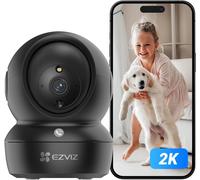 ChenQuanSarl-2K Caméra Surveillance Wifi Intérieure, Camera Bébé 2.4Ghz Pan/Tilt À 360 °, Détection Humaine/Bruit, Vision Nocturne Intelligente, Suivi Auto, Audio Bidirectionnel, C6N Pro 3Mp Noir