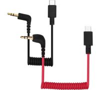 ChenQuanSarl-2Pcs Câbles Adaptateurs Microphone Usb C Vers Trs 3,5Mm, Pour Hollyland Lark M1/M2/ /150/M1/ Duo Câble Sortie Audio Dac Câble Spiralé Rode Wireless Go 2/Me/Pro Android Iphone 15/16