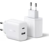 Chenquansarl-2pcs Chargeur Usb C 20w Rapide Pr Secteur 2 Ports Compatible Avec Iphone 16 Plus Pro 15 14 13 12 11 Se Xs Xr Galaxy S25 S24 A16 Pixel 9 8 Ipad Air Mini