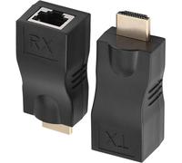 ChenQuanSarl-2X Convertisseur Hdmi Vers Rj45, Rallonge Hdmi Convertisseur Hdmi 30M Répéteur De Convertisseur D'Extension De Réseau D'Extension De Câble Unique Sans Perte Sur Cat-5E Cat6