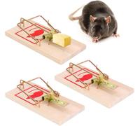 ChenQuanSarl-3 Pièces Piege A Souris, Tapetteà Souris Bois, Mouse Trap, Tapetteà Rat Majeur, Tapetteà Rat Mouse Traps Pour Cuisine, Jardin, Cour, Buanderie