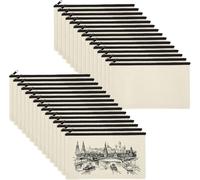 Chenquansarl-30 Pièces Pochette Tissu Zippée, 12×21cm Trousse De Maquillage En Toile, Trousse En Tissu De Rangement, Trousse Tissu Personnalisable Pour Diy, Maquillage