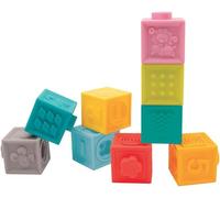 ChenQuanSarl-30043 Cubes Emboîtables Jouet DÉveil Set 9 Pièces Encastrables - Jeu DEmpilement Et De Construction En Plastique Souple Développement Motricité Fine À Partir De 10 Mois
