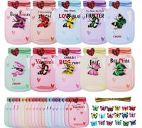 Chenquansarl-30pcs Cartes De Saint Valentin, Kit Saint Valentin Cadeau Cartes Saint Valentin Pour Filles Garçons Classe D'enfants Échange Scolaire (10 Styles De Cartes De Voux)