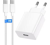 ChenQuanSarl-30W Chargeur Iphone Usb C Pour Iphone 16/16 Plus/16 Pro/16 Pro /15/15 Plus/15 Pro/15 Pro /Ipad/Air, Usb C Chargeur Rapide Et 3M Nylon Cable Chargeur Type C Charge Rapide Pr Secteur Usb C