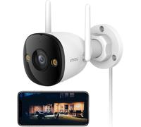 ChenQuanSarl-3K(5Mp) Caméra Surveillance Wifi Extérieure, Étanche Ip67, Vision Nocturne Couleur 30M,Détection Des Personnes Et Véhicules Ai,Alarme Sonore Et Lumineuse, 2.4 Ghz,Compatible Alexa(Bullet