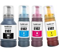 ChenQuanSarl-4 Color E102 Bouteilles D'Encre Compatibles Pour E102 Encre Et-2700 Et-2750 Et-2751 Et-2756 Et-2850 Et-2851 Et-2856 Et-3700 Et-3750 Et-3850 Et-4750 Et-4850 Et-4856 Et-15000 Imprimantes