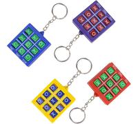 Chenquansarl-4 Pièces Porte-Clés Tic Tac Toe,Porte-Clés De Couleur Porte-Clés Jouet Tic Tac Toe,Enfants Jeux De Société Pendentif Tics Tac,Pour Fille Garçon Souvenir Cadeau Jouet Porte Clés