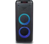 ChenQuanSarl-477182 Enceinte Portable Bluetooth Puissante 600 W Party Xl, Led Lights, Usb, Microsd, 2 Entrées Pour Micro, Aux-In, Télécommande, Poignée De Transport, Micro Inclus, Noir
