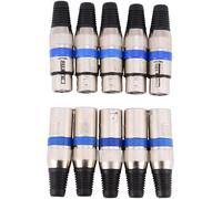 ChenQuanSarl-5 Paires De Connecteurs Xlr 3 Broches Mâle Et Femelle Microphone Connecteur Audio Pr Mâle Et Pr Femelle