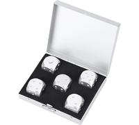ChenQuanSarl-5 Pièces En Alliage D'Aluminium De Précision En Alliage D'Aluminium Dés En Métal Solide Ensemble De Dés Jeu De Table Jeu De Poker Avec Boîte De Rangement(Boîte Carrée En Argent), Jeux De