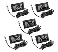 ChenQuanSarl-5 Pièces Thermomètre Frigo Digital, Sonde Temperature Numérique Avec Écran Lcd, Thermomètre Température Avec Sonde De Température Capteur Testeur Pour Réfrigérateur Congélateur Aquarium