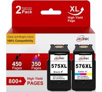 ChenQuanSarl-575Xl 576Xl Pg-575Xl Cl-576Xl Cartouches D'Encre Pour Canon 575 Xl 576 Xl 575 576 Multipack 575Xl 576Xl Pg-575 Cl-576 Pour Ts3550I Tr4750I Ts3551I Ts3750I Tr4750I 51I (51I) 75 Noir, 576