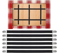 ChenQuanSarl-6 Pcs Clips De Nappe À Sangle Cachée, Pince À Nappe Extérieure, Cachés Pinces Nappe, Clip De Sangle Élastique Pour Sécur r Nappe Pique-Nique Tables Canapé Lit (Noir)