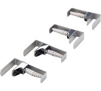 ChenQuanSarl-61503 Lot De 4 Pinces À Nappe, Pinces-Nappe Extérieur Inoxydable, Fixe-Nappe Professionnelle À Ressort, Clips À Nappe, Acier Inoxydable, Argent, 7,4 X 1,6 X 4,5 Cm