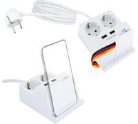 ChenQuanSarl-661545 Pr De Table Usb Support De Charge Adaptateur De Pr Schuko Fiche Multiple Support De Charge Smartphone 2 Fiches Schuko 2 Pr s Usb 1,5M