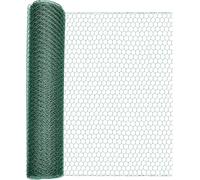ChenQuanSarl-70100 Treillis Hexagonal Recouvert De Plastique Pour Clôture, Barrière De Protection Contre Les Campagnols Et Les Campagnols Vert Maillage 25 Mm 10 X 0,5 M X 1 Mm, 25 Mm, 10 X 0,5 M