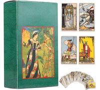 Chenquansarl-78 Pièces Tarot, Carte Tarot Débutant, Cartes De Tarot Français Pour Débutant, Jeu De Tarot Avec Guide, Tarot Divinatoire, Pour Fête Et Festival