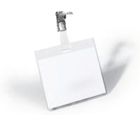 ChenQuanSarl-800319 Pochette Porte-Badge Universel Fixation Par Clip Métallique Pour Insertion Format 60 X 90 Mm Plastique Résistant Transparent Boîte De 25