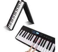 ChenQuanSarl-88 Touches Clavier Piano Pliable, Clavier Électrique Portable Avec Bluetooth, Piano Numérique Pleine Grandeur, Grain De Bois, Demi-Lesté, Tactile