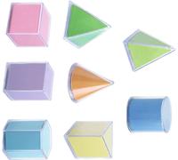 ChenQuanSarl-8Pcs Blocs De Formes Géométriques Transparente, Jouet Forme Mathématiques Des Montessori Kit Pédagogique Pour Enfant, Tout-Petits
