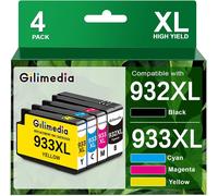 ChenQuanSarl-932Xl 933Xl Lot De 4 Cartouches D'Encre De Rechange Haute Capacité Pour Officejet 6600 6700 7612 7510 7110 6100 7610 (Noir, Cyan, Magenta, Jaune)