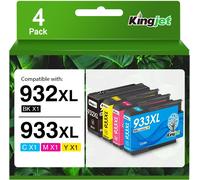 ChenQuanSarl-932Xl 933Xl Multipack Cartouches D'Encre Compatibles Avec 932 933 Xl Pour Officejet 6600 7510 6700 7110 7610 7612 6100 (1 Noir, 1 Cyan, 1 Magenta, 1 Jaune)