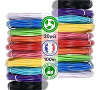 ChenQuanSarl-Abbicrea Lot Recharges 20 Filaments Pcl Pour Stylo 3D Faible Température Spécial Enfant ¿ Pcl 1,75Mm ¿ Sûr Biodégradable Sans Substance Toxique Nocive ¿ 2X10 Couleurs De 5M ¿ Stylo Impre
