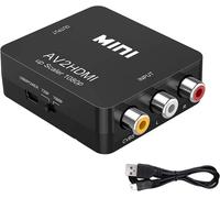 ChenQuanSarl-Adaptateur Av Vers Hdmi, Mini Convertisseur De Signal Audio Vidéo Av Vers Hdmi, Pr En Charge 720/1080P, Adaptateur Rca Vers Hdmi, Adapté Pour Pc/Stb/Magnétoscope/Dvd/Tv (Noir)