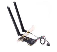 ChenQuanSarl-Adaptateur De Carte Réseau Sans Fil Pci-E X1 Vers Ngff A+E/E-Key Pci Express Avec Double Antenne Pour Wifi5 Wifi6 Wifi6E, Bluetooth 5.3 (Port Usb), Prend En Charge Windows 11/10