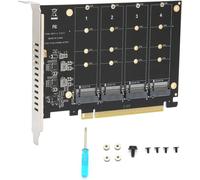 ChenQuanSarl-Adaptateur Ph44 M.2 Nvme Vers Pcie X16, Carte D'Extension De Lecteur De Convertisseur De Disque Dur M.2 Nvme 4 Ports Vers Pcie X16 M, Prend En Pcie Split Ou Pcie Raid(Ph44)