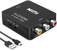 Chenquansarl-Adaptateur Rca Vers Hdmi, Convertit Av En Hdmi Pour Ps1, Ps2, Wii, Snes, N64, Xbox, Dvd, Vhs Et Vcr ¿ Prend En Charge Pal/Ntsc Avec Sortie Hdmi 1080p Pour Une Installation Facile Et Une