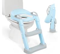 Chenquansarl-Adaptateur Wc Pour Enfant Kikkaboo Avec Échelle Lea, Réducteur De Toilette, Pliable Et Réglable, Design Anatomique, Rembourrage Amovible Et Doux, Poignées, Antidérapant, 18 Mois Et Plus,