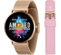 Chenquansarl-Amoled Montre Connectée Ultra Fine Pour Femme Avec Gps, Fréquence Cardiaque, Moniteur De Sommeil, Podomètre, Maille Or Rose Et Bracelet En Silicone Rose Pour Android Ios Série 42