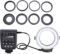 ChenQuanSarl-AnneauLumineuxPourCamraFlashLedKitFlashAvecclairageAnnulaireLedAdaptateursAnnulairesEtContrleurFlashAveccranLcdPourReflexNumrique7ModesDeLuminosit4ModesFlash