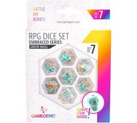 Chenquansarl-Asmodee - - Embraced Series - Green Skull (Crâne Vert) - Set De 7 Dés Jdr - Accessoire Pour Jeux De Société - Jeux De Dés