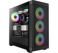 ChenQuanSarl-Athena M3 Atx Boîtier Pc Mid Tower 4 X 120 Mm Argb Pwm Ventilateur Avec Concentrateur, Maille De Flux D'Air Avant, Panneau Latéral En Verre Trempé Sans Outils, Mb Sync Ready, Noir