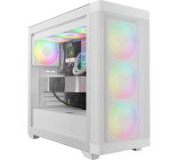 ChenQuanSarl-Athena M3 Boîtier Pc Gamer Atx Tour Moyenne, Panneau Frontal En Maillage Pour Le Flux D'Air, 4 Ventilateurs Argb Pwm De 120 Mm Inclus, Panneau Latéral En Verre Trempé, Blanc