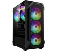 ChenQuanSarl-Aura Gc1 Elite Argb Boîtier Pc Gamer Atx Tour Moyenne, Panneau Frontal En Maillage Pour Le Flux D'Air, 4 Ventilateurs Argb De 120 Mm Inclus, Panneau Latéral En Verre Trempé, Noir